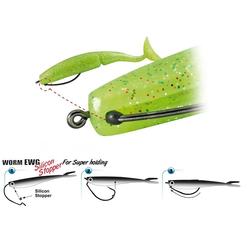 Gamakatsu Worm Offset EWG With Stopper 2 Gamakatsu Worm Offset EWG With Stopper - Afbeelding 2